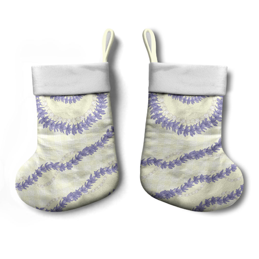 Hawaii Honohono Palaka Motifs Christmas Stocking Hawaiian Orchid Lei