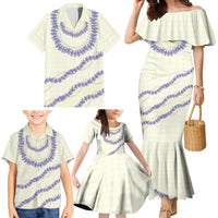 Hawaii Honohono Palaka Motifs Family Matching Mermaid Dress and Hawaiian Shirt Hawaiian Orchid Lei LT14 - Polynesian Pride