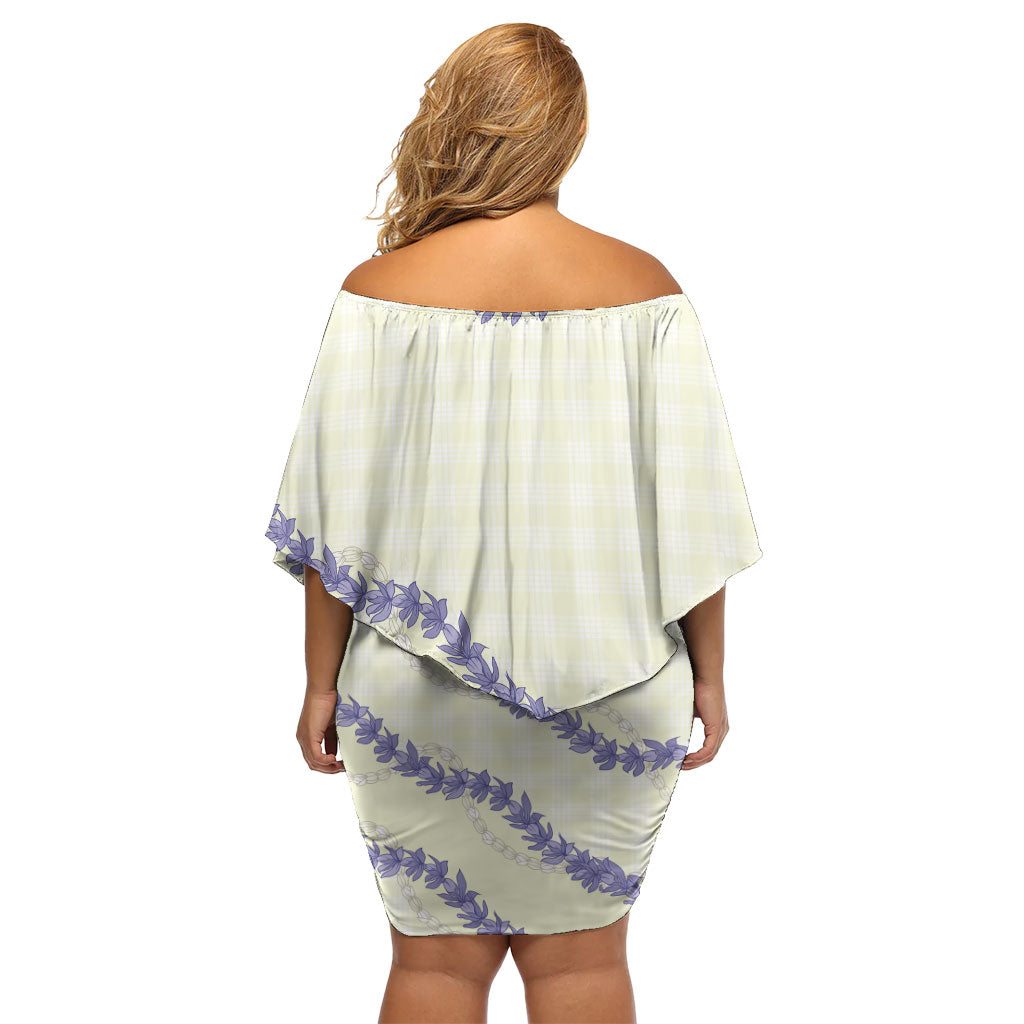 Hawaii Honohono Palaka Motifs Family Matching Off Shoulder Short Dress and Hawaiian Shirt Hawaiian Orchid Lei LT14 - Polynesian Pride