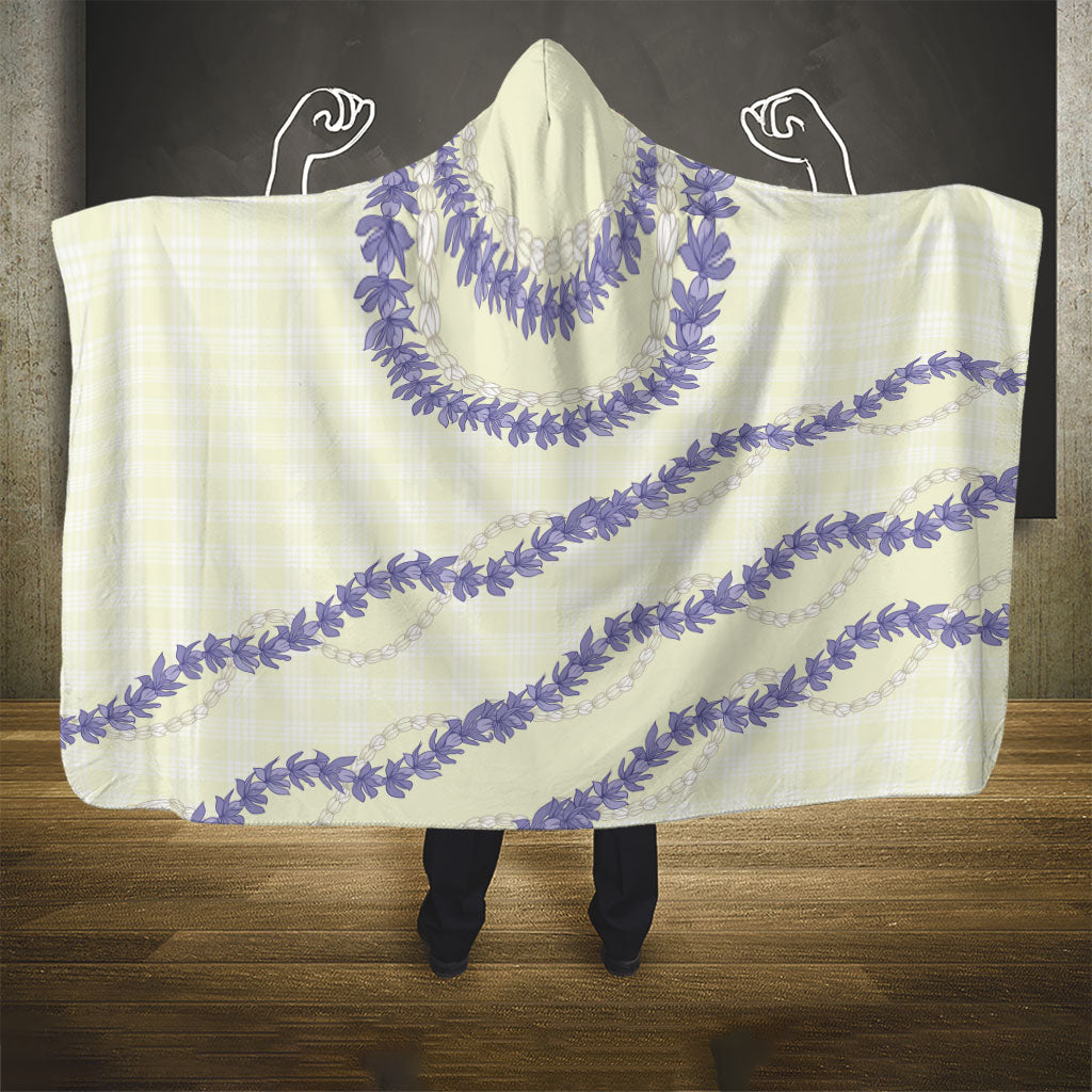 Hawaii Honohono Palaka Motifs Hooded Blanket Hawaiian Orchid Lei
