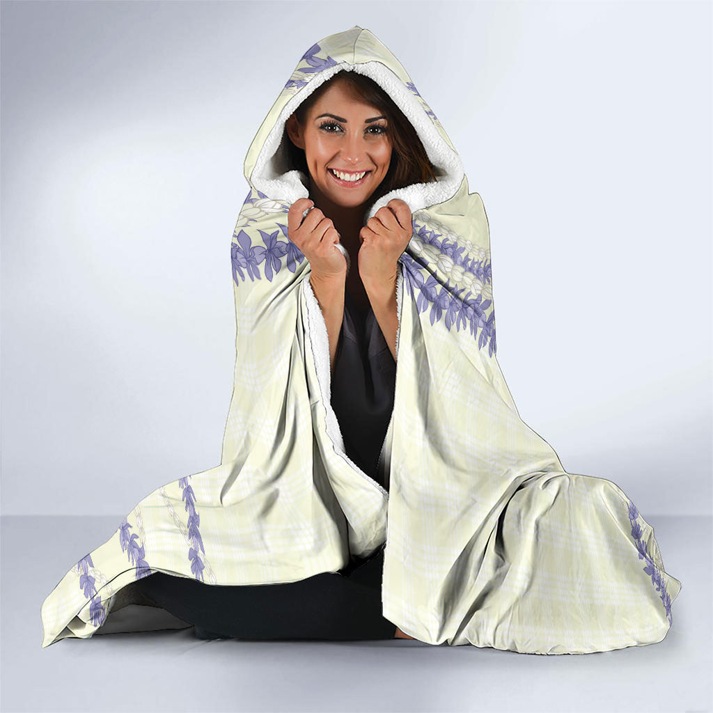 Hawaii Honohono Palaka Motifs Hooded Blanket Hawaiian Orchid Lei
