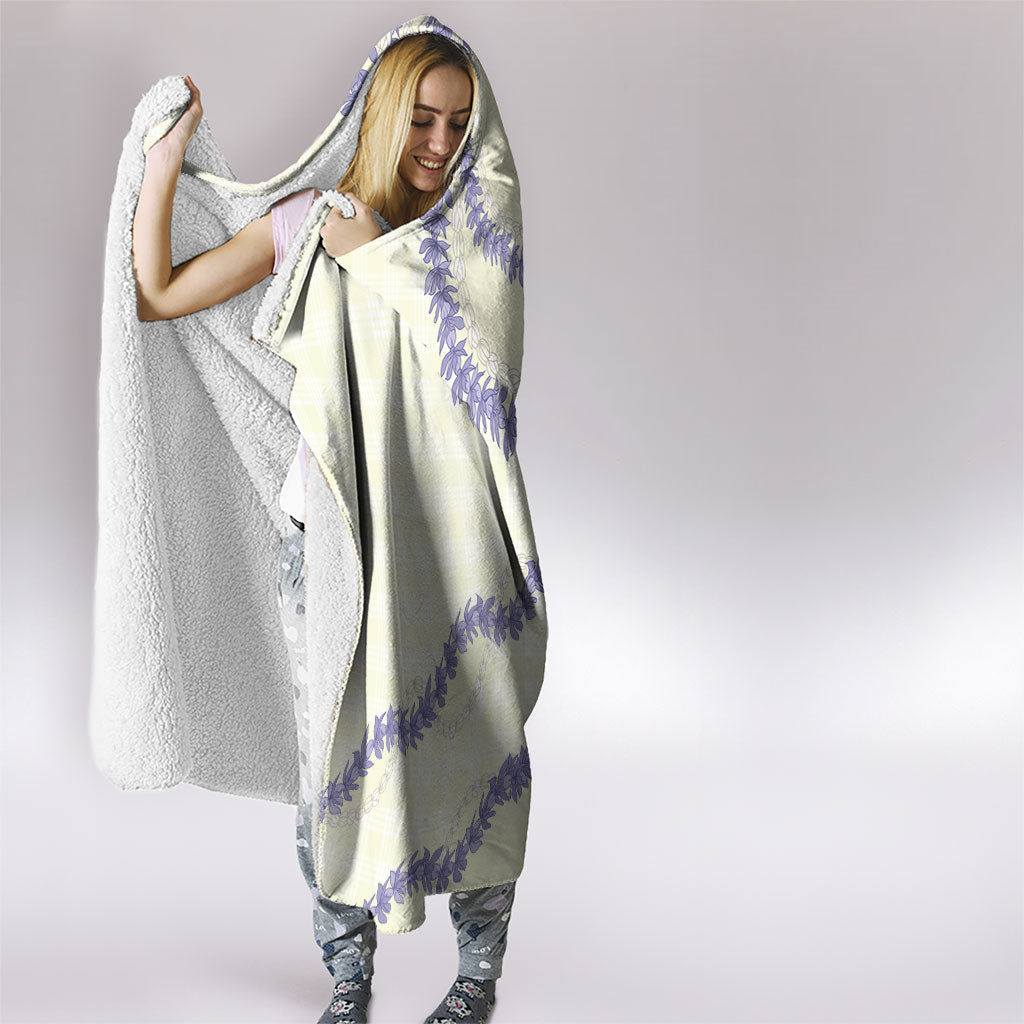 Hawaii Honohono Palaka Motifs Hooded Blanket Hawaiian Orchid Lei