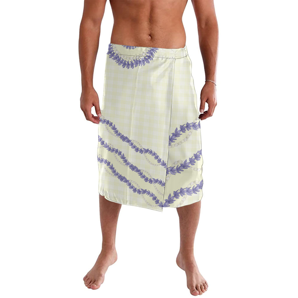 Hawaii Honohono Palaka Motifs Lavalava Hawaiian Orchid Lei LT14 Cream - Polynesian Pride