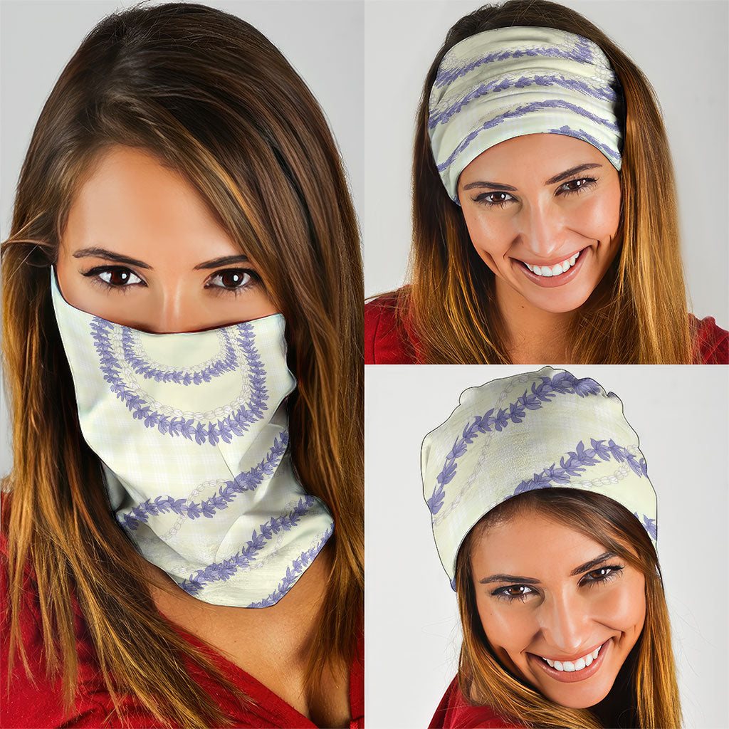 Hawaii Honohono Palaka Motifs Neck Gaiter Hawaiian Orchid Lei