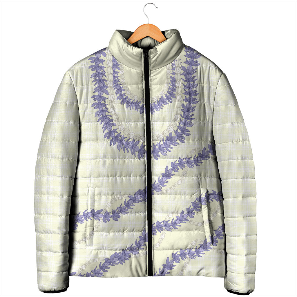 Hawaii Honohono Palaka Motifs Padded Jacket Hawaiian Orchid Lei
