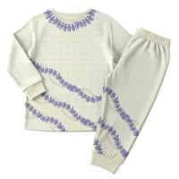 Hawaii Honohono Palaka Motifs Christmas Pajama Set Hawaiian Orchid Lei