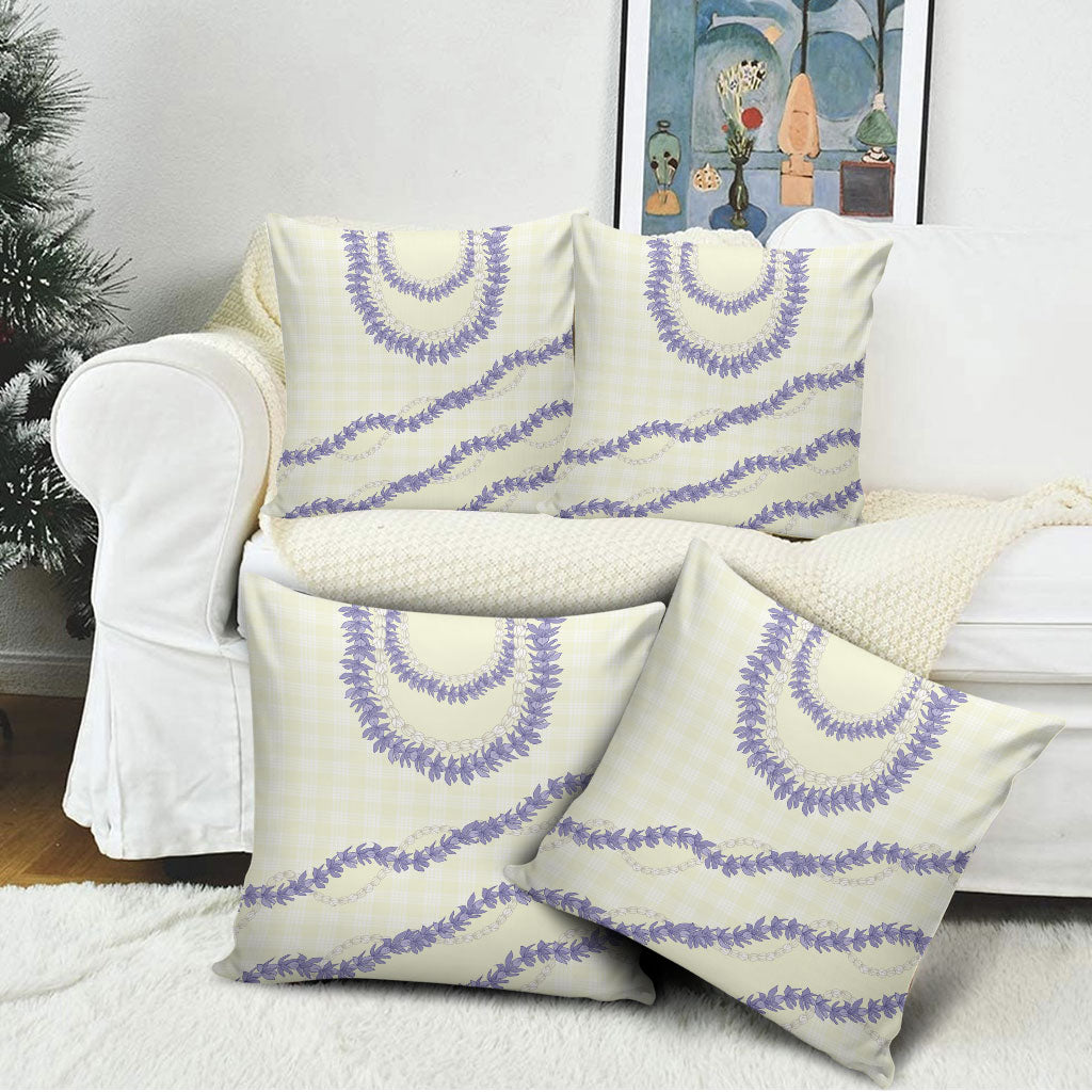 Hawaii Honohono Palaka Motifs Pillow Cover Hawaiian Orchid Lei