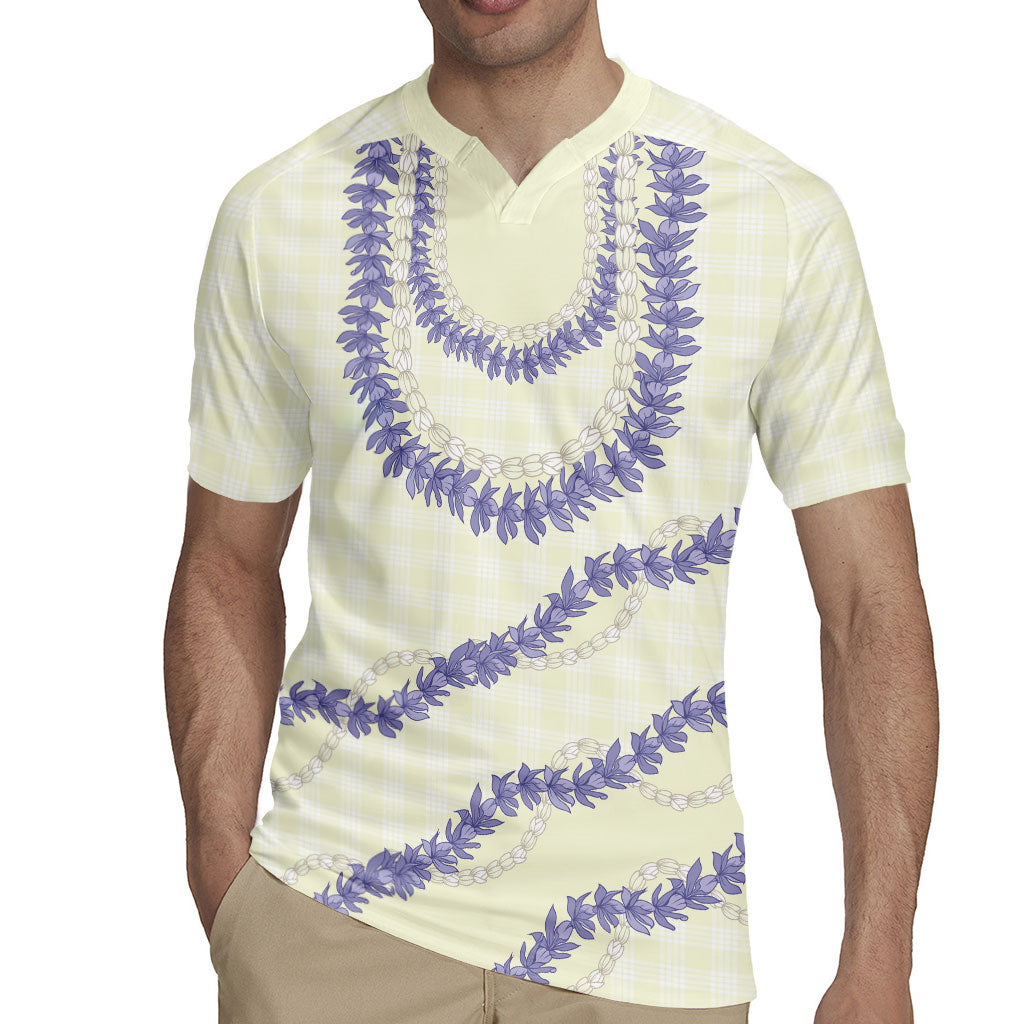 Hawaii Honohono Palaka Motifs Rugby Jersey Hawaiian Orchid Lei