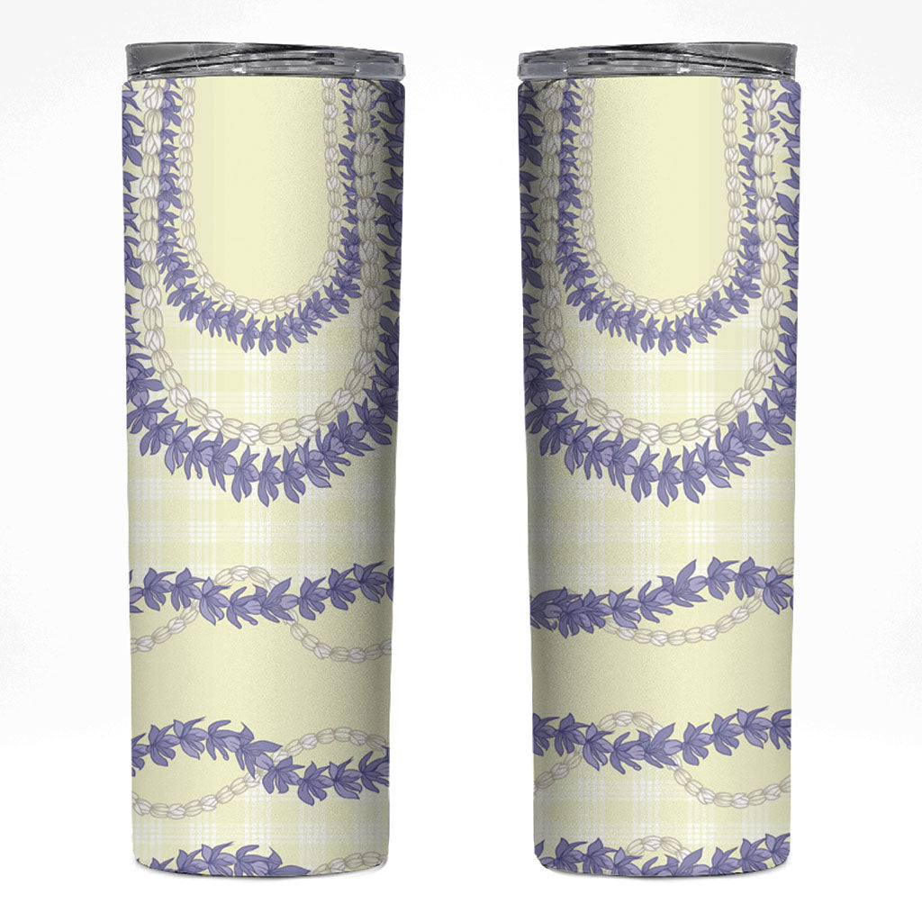 Hawaii Honohono Palaka Motifs Skinny Tumbler Hawaiian Orchid Lei