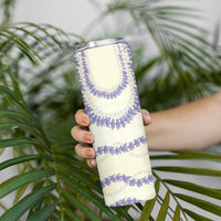 Hawaii Honohono Palaka Motifs Skinny Tumbler Hawaiian Orchid Lei LT14 - Polynesian Pride