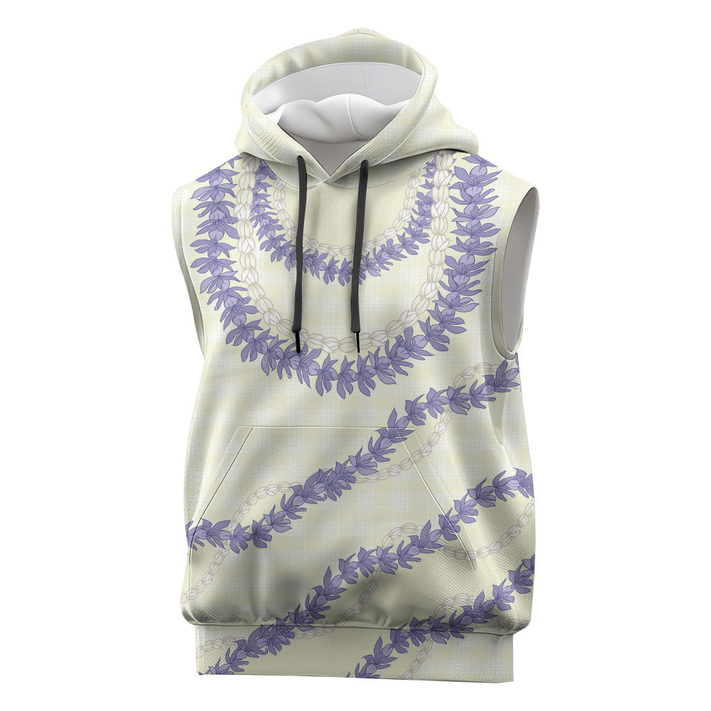 Hawaii Honohono Palaka Motifs Sleeveless Hoodie Hawaiian Orchid Lei