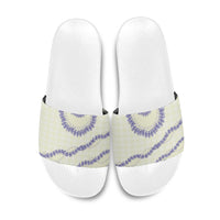 Hawaii Honohono Palaka Motifs Slide Sandals Hawaiian Orchid Lei