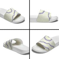 Hawaii Honohono Palaka Motifs Slide Sandals Hawaiian Orchid Lei