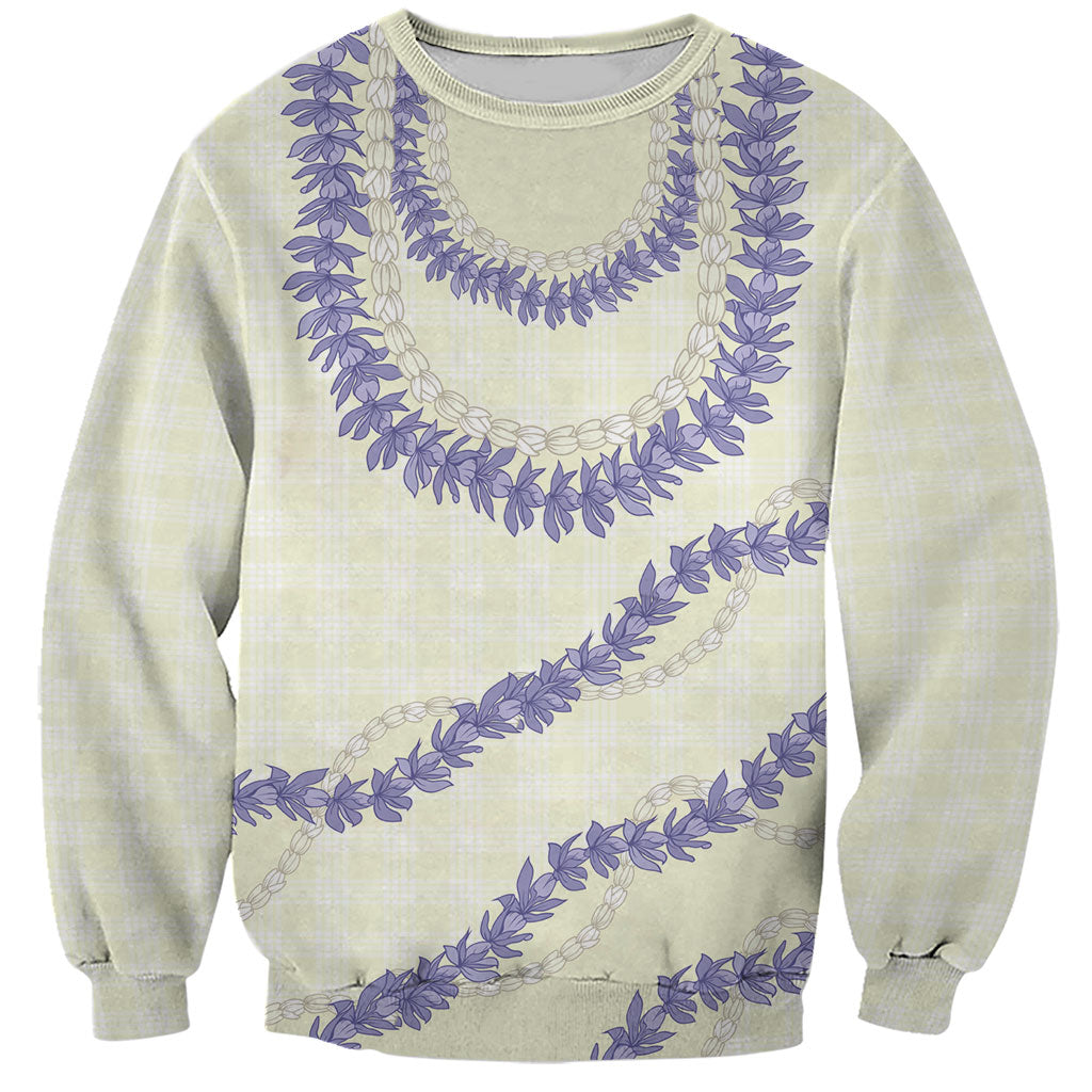 Hawaii Honohono Palaka Motifs Sweatshirt Hawaiian Orchid Lei