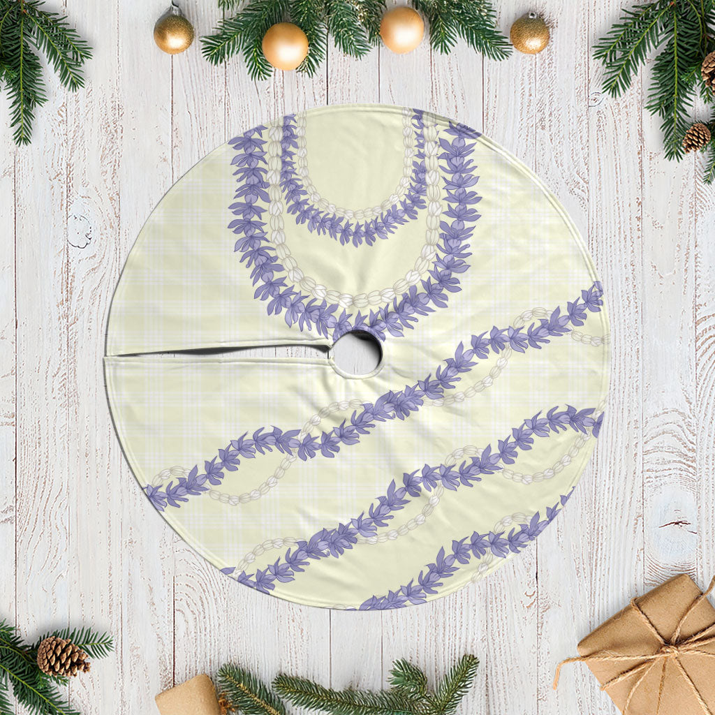 Hawaii Honohono Palaka Motifs Tree Skirt Hawaiian Orchid Lei