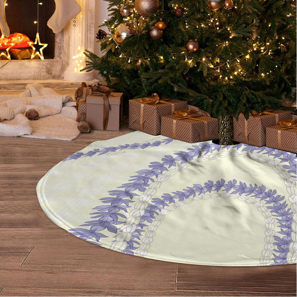 Hawaii Honohono Palaka Motifs Tree Skirt Hawaiian Orchid Lei