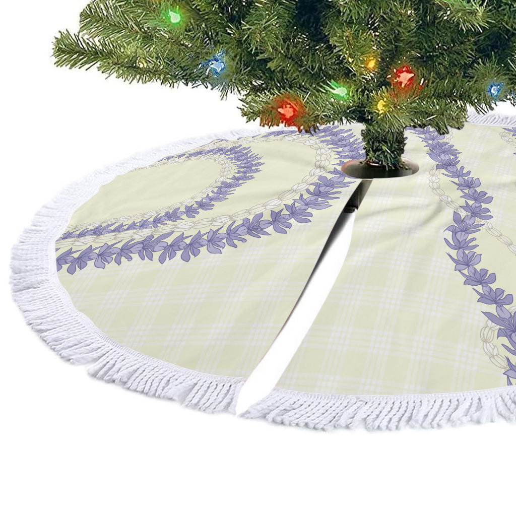 Hawaii Honohono Palaka Motifs Tree Skirt Hawaiian Orchid Lei