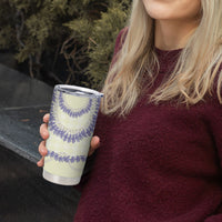 Hawaii Honohono Palaka Motifs Tumbler Cup Hawaiian Orchid Lei