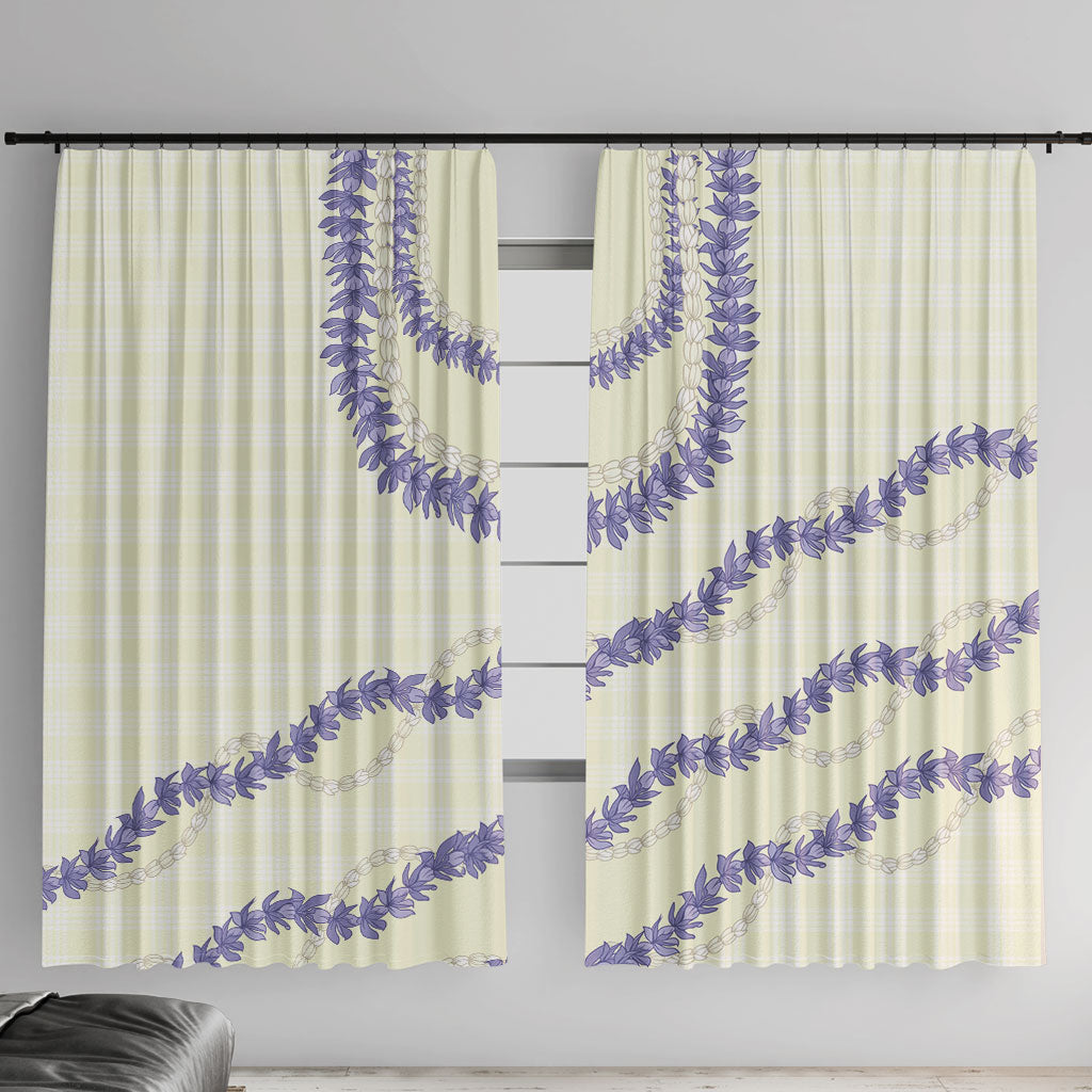 Hawaii Honohono Palaka Motifs Window Curtain Hawaiian Orchid Lei
