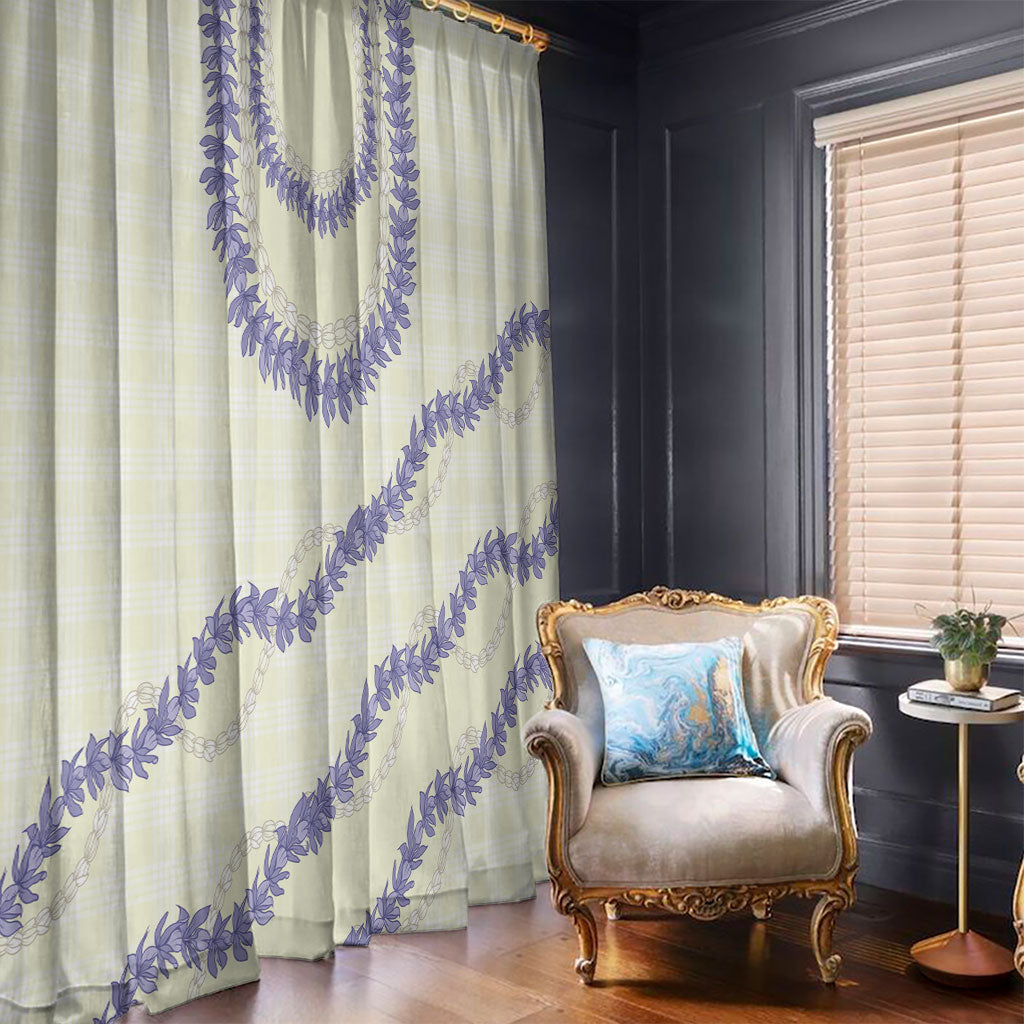 Hawaii Honohono Palaka Motifs Window Curtain Hawaiian Orchid Lei