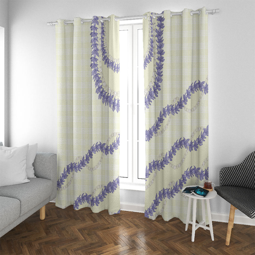Hawaii Honohono Palaka Motifs Window Curtain Hawaiian Orchid Lei