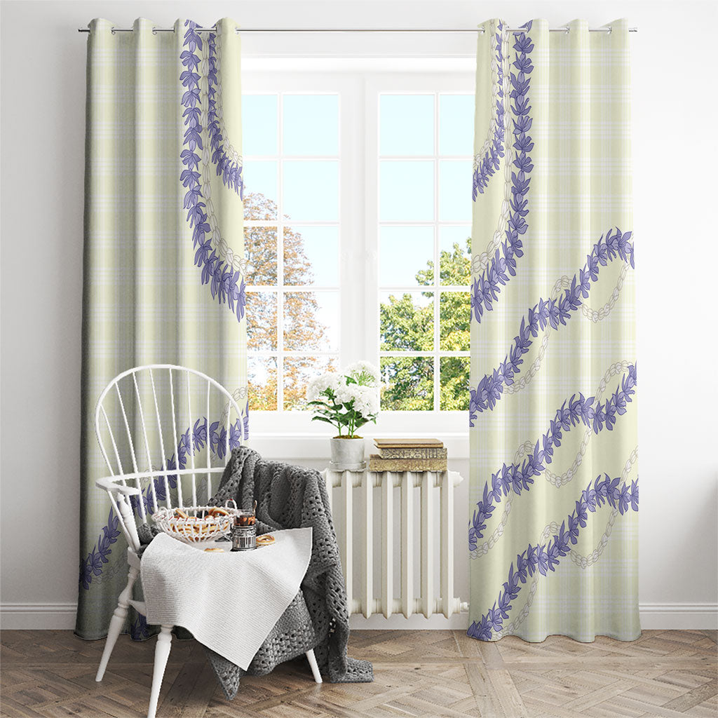 Hawaii Honohono Palaka Motifs Window Curtain Hawaiian Orchid Lei