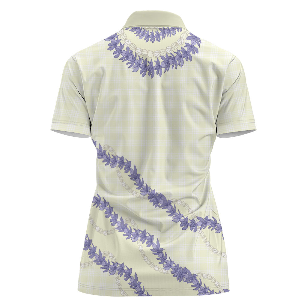 Hawaii Honohono Palaka Motifs Women Polo Shirt Hawaiian Orchid Lei LT14 - Polynesian Pride