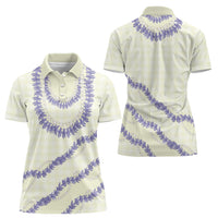 Hawaii Honohono Palaka Motifs Women Polo Shirt Hawaiian Orchid Lei LT14 - Polynesian Pride