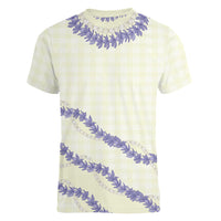 Hawaii Honohono Palaka Motifs Women V-Neck T-Shirt Hawaiian Orchid Lei LT14 - Polynesian Pride