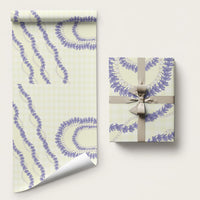 Hawaii Honohono Palaka Motifs Wrapping Paper Hawaiian Orchid Lei