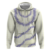 Hawaii Honohono Palaka Motifs Zip Hoodie Hawaiian Orchid Lei
