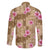 Beige Hawaii Hibiscus With Tropical Flowers Motifs Family Matching Off The Shoulder Long Sleeve Dress and Hawaiian Shirt - Polynesian Pride
