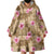 Beige Hawaii Hibiscus With Tropical Flowers Motifs Wearable Blanket Hoodie - Polynesian Pride