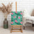 Cyan Hawaii Hibiscus With Tropical Flowers Motifs Canvas Wall Art - Polynesian Pride