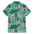Cyan Hawaii Hibiscus With Tropical Flowers Motifs Family Matching Off The Shoulder Long Sleeve Dress and Hawaiian Shirt - Polynesian Pride