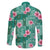 Cyan Hawaii Hibiscus With Tropical Flowers Motifs Family Matching Off The Shoulder Long Sleeve Dress and Hawaiian Shirt - Polynesian Pride