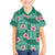 Cyan Hawaii Hibiscus With Tropical Flowers Motifs Family Matching Off The Shoulder Long Sleeve Dress and Hawaiian Shirt - Polynesian Pride