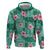 Cyan Hawaii Hibiscus With Tropical Flowers Motifs Hoodie - Polynesian Pride