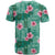 Cyan Hawaii Hibiscus With Tropical Flowers Motifs T Shirt - Polynesian Pride