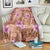 Orange Hawaii Hibiscus With Tropical Flowers Motifs Blanket - Polynesian Pride
