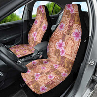 Orange Hawaii Hibiscus With Tropical Flowers Motifs Car Seat Cover LT14 - Polynesian Pride