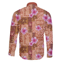 Orange Hawaii Hibiscus With Tropical Flowers Motifs Family Matching Mermaid Dress and Hawaiian Shirt LT14 - Polynesian Pride