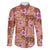Orange Hawaii Hibiscus With Tropical Flowers Motifs Family Matching Off The Shoulder Long Sleeve Dress and Hawaiian Shirt - Polynesian Pride
