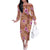 Orange Hawaii Hibiscus With Tropical Flowers Motifs Family Matching Off The Shoulder Long Sleeve Dress and Hawaiian Shirt - Polynesian Pride