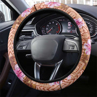 Orange Hawaii Hibiscus With Tropical Flowers Motifs Steering Wheel Cover LT14 - Polynesian Pride