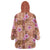 Orange Hawaii Hibiscus With Tropical Flowers Motifs Wearable Blanket Hoodie - Polynesian Pride