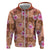 Orange Hawaii Hibiscus With Tropical Flowers Motifs Zip Hoodie - Polynesian Pride