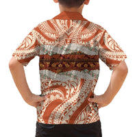 Aloha Hawaii Mikioi Lei Family Matching Off The Shoulder Long Sleeve Dress and Hawaiian Shirt Beige Tropical Flower Pattern LT14 - Polynesian Pride