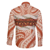 Aloha Hawaii Mikioi Lei Family Matching Off The Shoulder Long Sleeve Dress and Hawaiian Shirt Beige Tropical Flower Pattern LT14 - Polynesian Pride