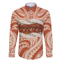 Aloha Hawaii Mikioi Lei Family Matching Off Shoulder Short Dress and Hawaiian Shirt Beige Tropical Flower Pattern - Polynesian Pride